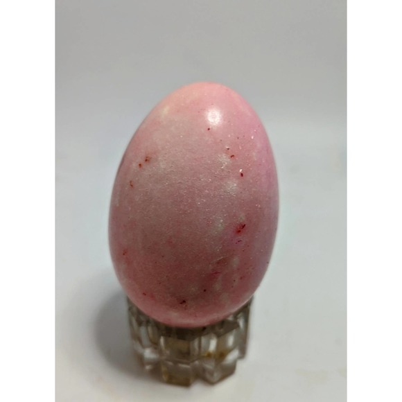 Vintage Pink Polished Alabaster Stone Egg 29g Specimen Decorative Paperweight - Picture 1 of 6